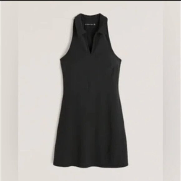 Abercrombie & Fitch Polo Mini Dress Size Small Tall Black Traveler Sleeveless - Picture 10 of 10